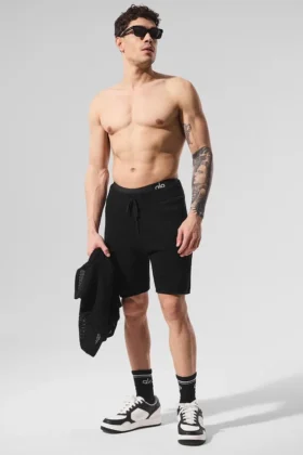 Pantalones cortos de punto abierto - Negro