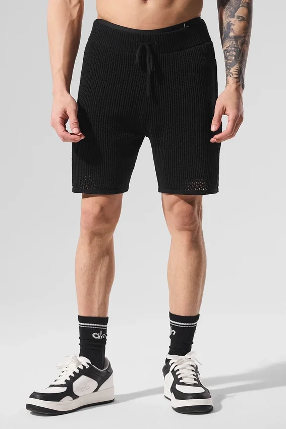Pantalones cortos de punto abierto - Negro