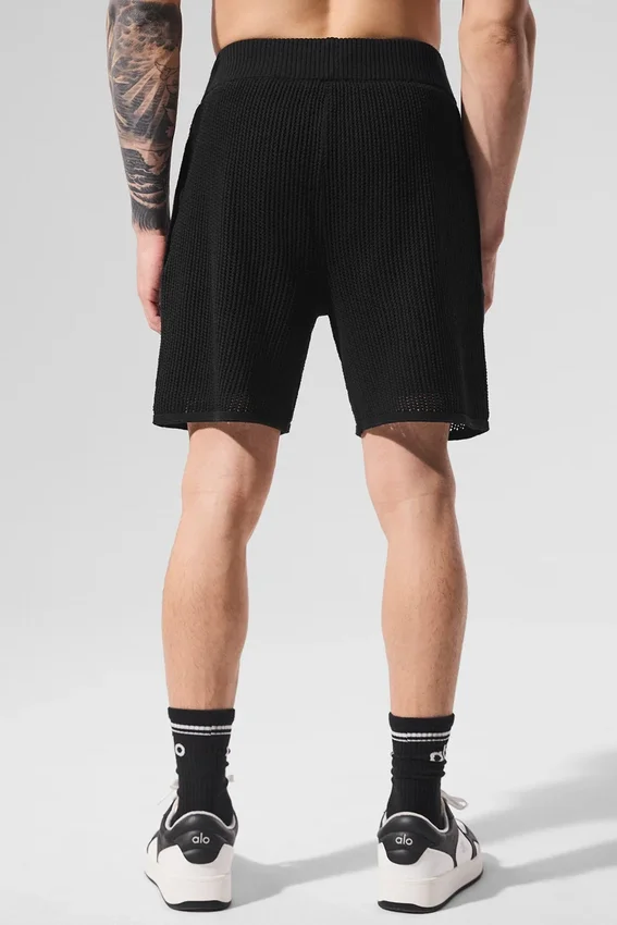 Pantalones cortos de punto abierto - Negro