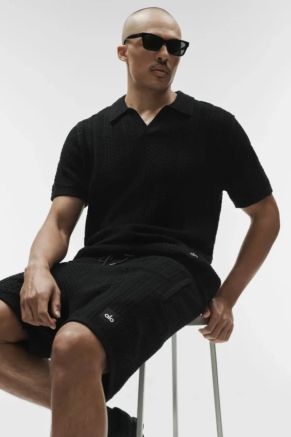 Pantalones cortos de punto Coastline de 7" - Negro