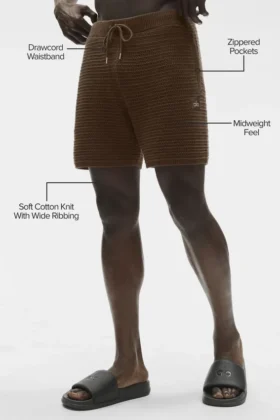 Pantalones cortos de punto recto de 5″ – Espresso