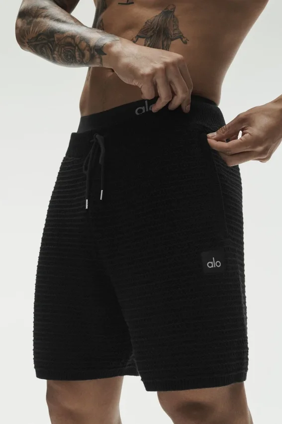 Pantalones cortos de punto recto de 5" - Negro