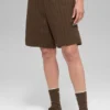 Pantalones cortos de rayas finas de 7" — Rayas finas color espresso