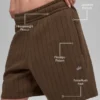 Pantalones cortos de rayas finas de 7" — Rayas finas color espresso