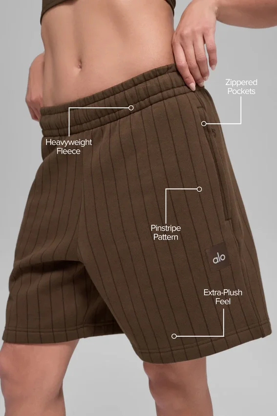 Pantalones cortos de rayas finas de 7" — Rayas finas color espresso