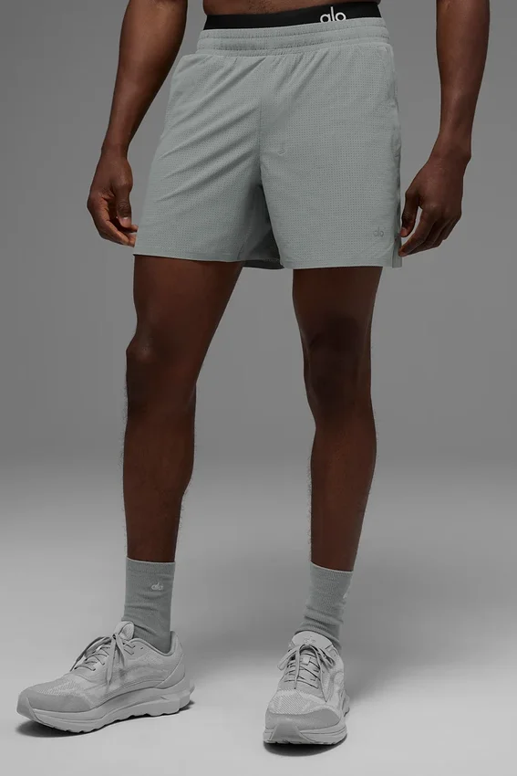 Pantalones cortos de running Traction de 5" - Gris Lunar