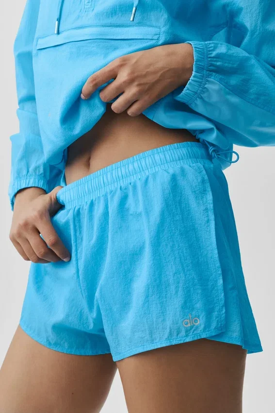 Pantalones cortos de talle medio «Go Time» — Azul celeste