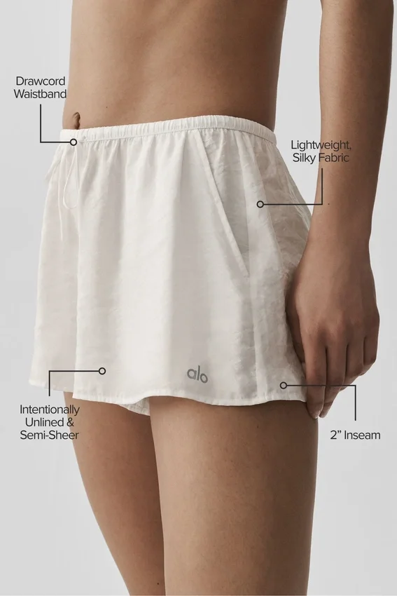 Pantalones cortos de talle medio «Golden Hour» semitransparentes - Marfil