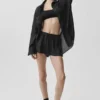 Pantalones cortos de talle medio «Golden Hour» semitransparentes — Negro