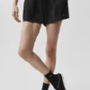 Pantalones cortos de talle medio «Golden Hour» semitransparentes — Negro