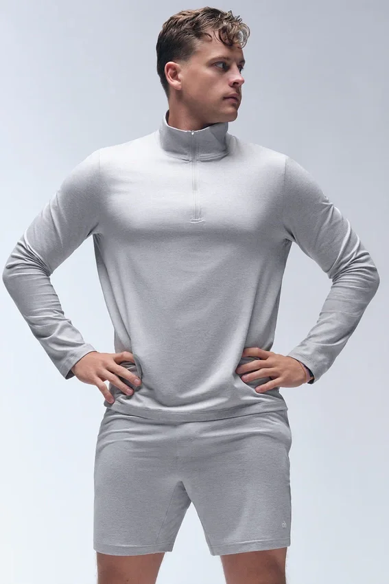 Pantalones cortos deportivos Conquer React de 7" - Gris jaspeado deportivo