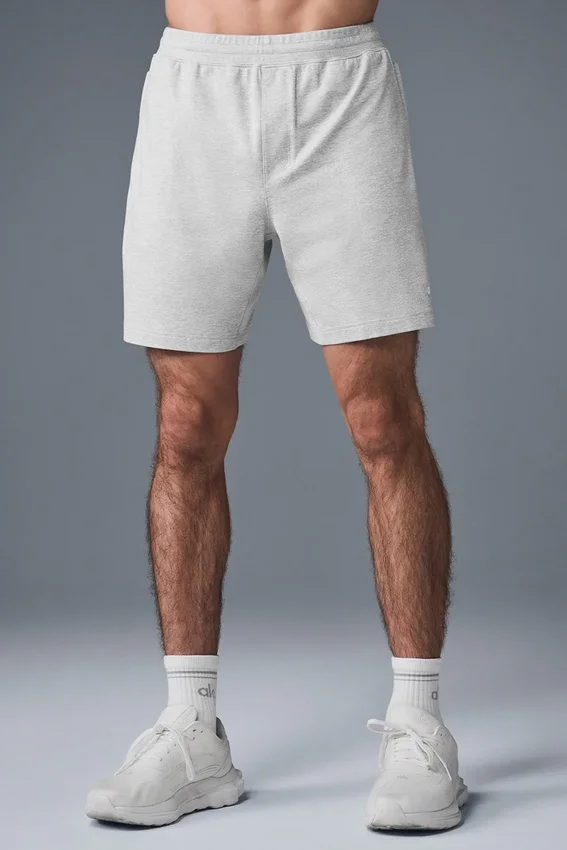 Pantalones cortos deportivos Conquer React de 7" - Gris jaspeado deportivo