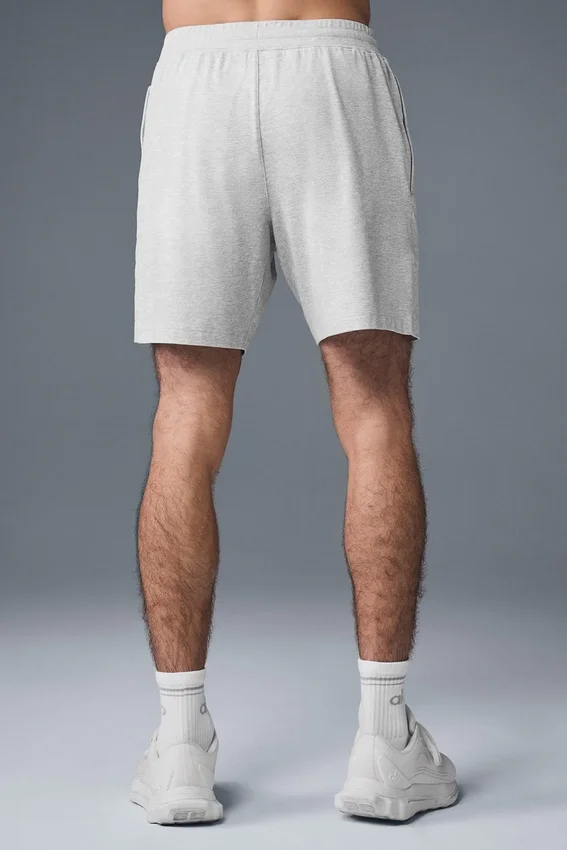 Pantalones cortos deportivos Conquer React de 7" - Gris jaspeado deportivo