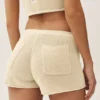 Pantalones cortos Heatwave de seda y cachemira de talle medio - Beige arena