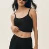 Pantalones cortos Heatwave de seda y cachemira de talle medio - Negro