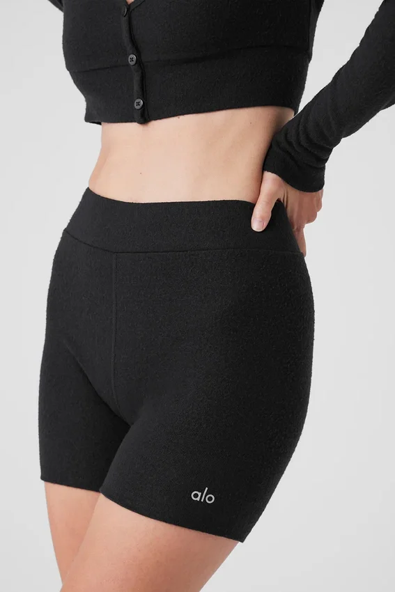 Pantalones cortos High-Waist Alolux «Me Time» - Negro
