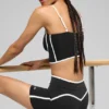 Pantalones cortos High-Waist «Race Pace» con estampado Airbrush de 4" - Negro/Blanco