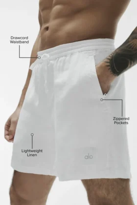 Pantalones cortos Linen Days de 7″ – Blanco