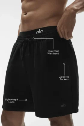 Pantalones cortos «Linen Days» de 7″ – Negro