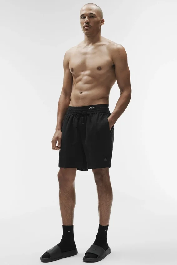 Pantalones cortos «Linen Days» de 7" - Negro
