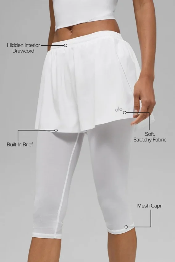 Pantalones cortos Mesh Front Runner 2 en 1 – Blanco