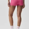 Pantalones cortos Noble de lana y cachemira con canalé - Rosa paraíso