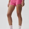 Pantalones cortos Noble de lana y cachemira con canalé - Rosa paraíso