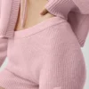 Pantalones cortos Noble de lana y cachemira con canalé - Rosa vintage