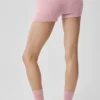 Pantalones cortos Noble de lana y cachemira con canalé - Rosa vintage