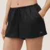 Pantalones cortos Radiance de mezcla de seda - Negro