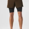 Pantalones cortos Revival 2 en 1 de 5" - Espresso/Negro