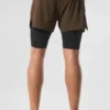 Pantalones cortos Revival 2 en 1 de 5" - Espresso/Negro