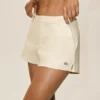 Pantalones cortos Riviera de talle bajo en mezcla de lino - Beige arena