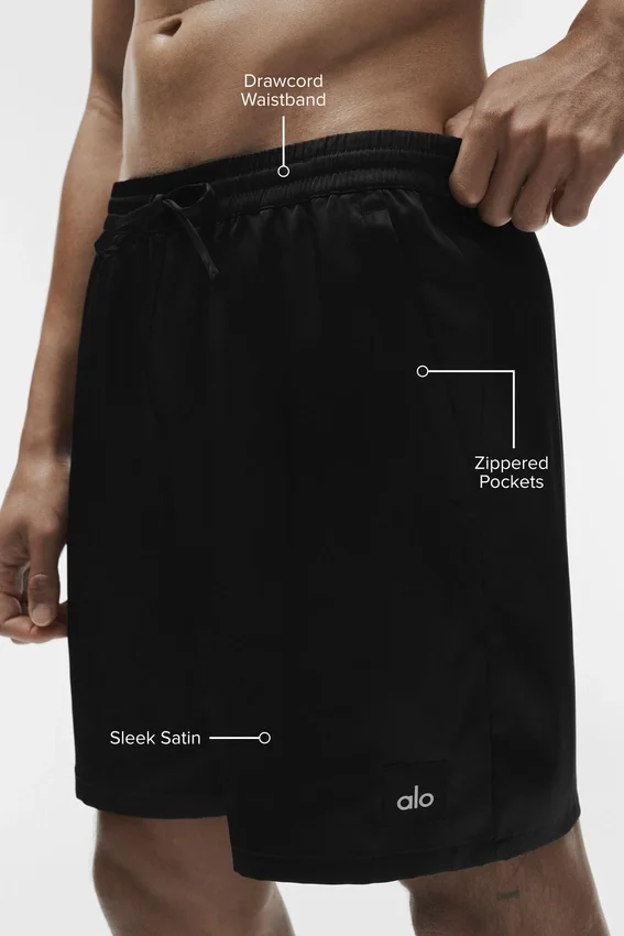 Pantalones cortos «Satin Horizon» de 7" - Negro