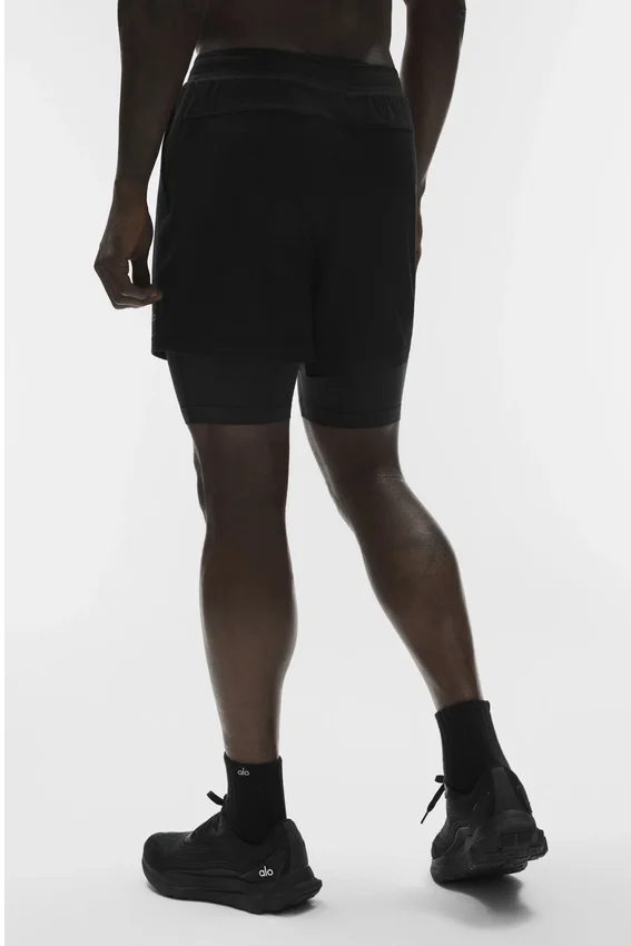 Pantalones cortos técnicos 2 en 1 Conquer React - Negro/Negro