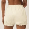 Pantalones cortos tipo bloomer Riviera de mezcla de lino - Beige arena