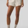 Pantalones cortos Winter Bliss de punto trenzado - Marfil