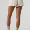 Pantalones cortos Winter Bliss de punto trenzado - Marfil