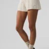 Pantalones cortos Winter Bliss de punto trenzado - Marfil
