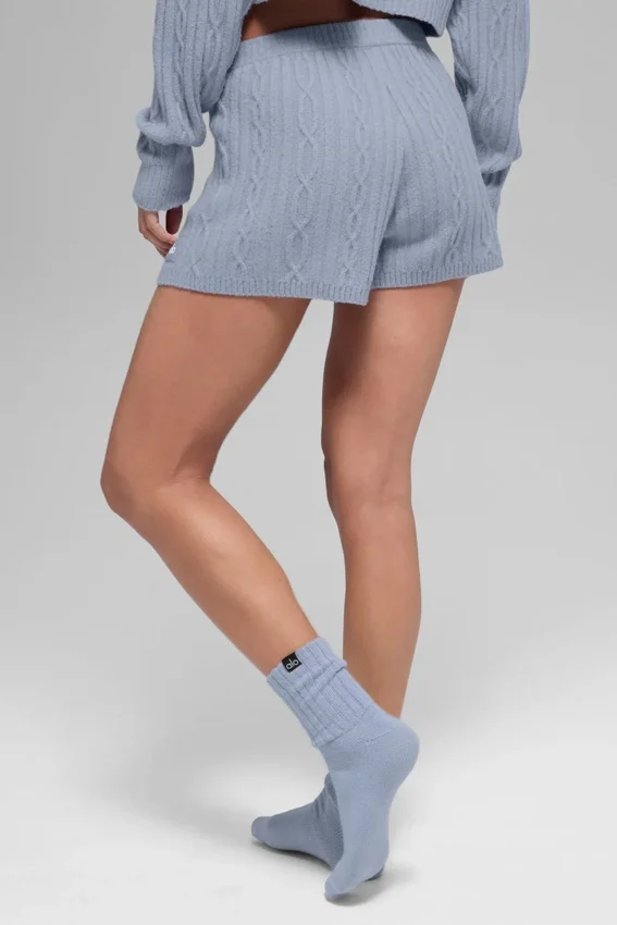 Pantalones cortos Winter Bliss de punto trenzado - Winter Frost