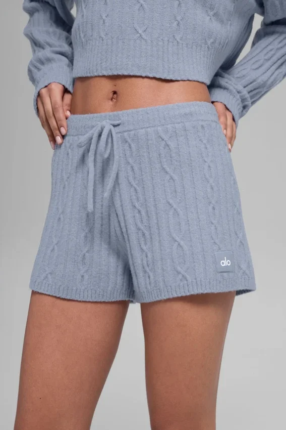 Pantalones cortos Winter Bliss de punto trenzado - Winter Frost