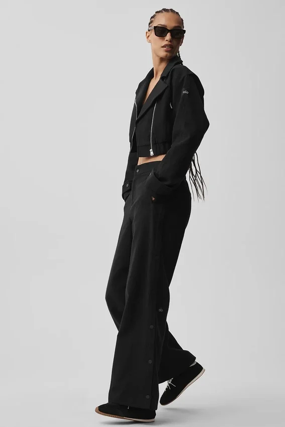 Pantalones Cosmopolitan con botones a media altura - Negro
