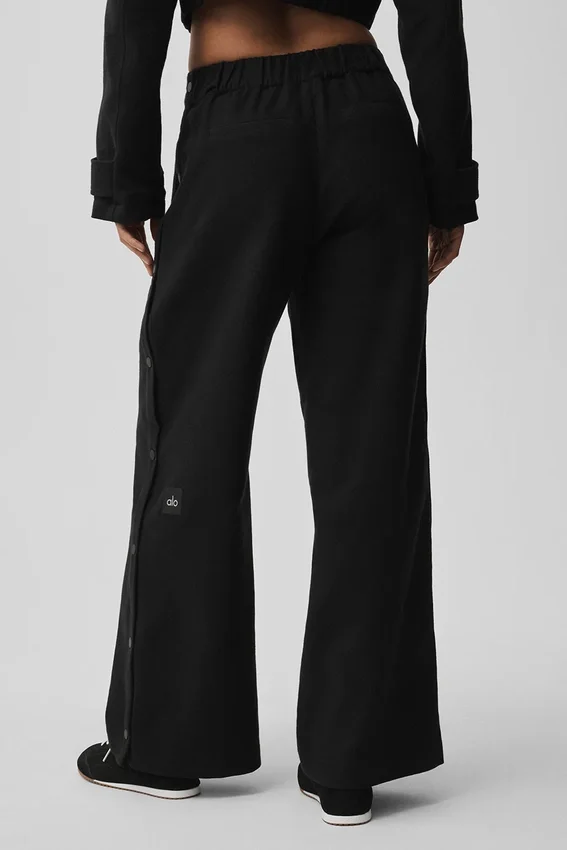 Pantalones Cosmopolitan con botones a media altura - Negro