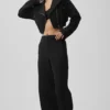 Pantalones Cosmopolitan con botones a media altura - Negro