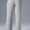 Pantalones de cachemira High-Waist con tejido de gofre mullido - Gris jaspeado deportivo