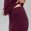Pantalones de cachemira High-Waist con tejido de panal mullido - Burdeos