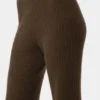 Pantalones de cachemira High-Waist con tejido de panal mullido - Espresso