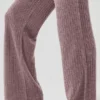 Pantalones de cachemira High-Waist con tejido de panal mullido - Gris seta jaspeado