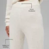 Pantalones de cachemira High-Waist con tejido de panal mullido - Marfil