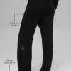 Pantalones de cachemira High-Waist con tejido de panal mullido - Negro